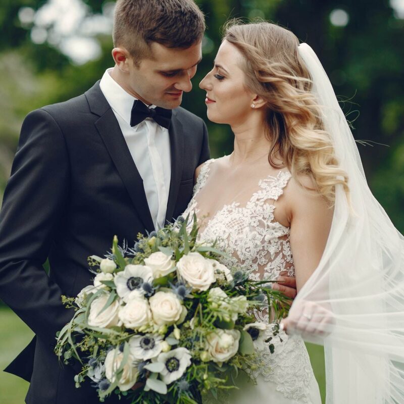 Elegant wedding couple